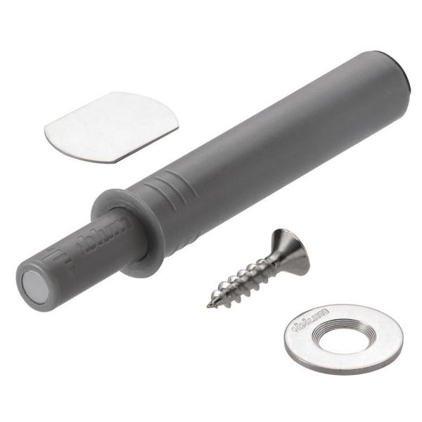 TIP-ON für Türen Kurzversion, bis Höhe 130cm, inkl. Haftplatten, Ausstoßweg 17mm,  platingrau 
